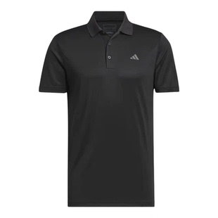 adidas阿迪达斯polo衫男款2026夏季短袖翻领T恤黑色速干薄款上衣