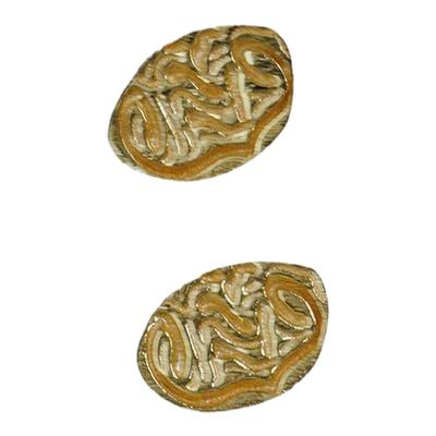 进口限量Dreamland理想世界耳钉.古董风格925银镀厚金不对称