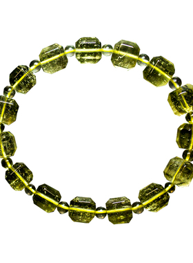 天然利比亚玻陨石手串手链原石金属包边吊坠丰盛富足一物一图