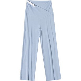 孕妇夏装低腰裤子夏季外穿薄款冰丝长裤宽松阔腿裤夏款怀孕休闲裤