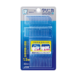 日本进口狮王CLINICA深洁牙线棒三弦护理高分子超细扁线去除残渣