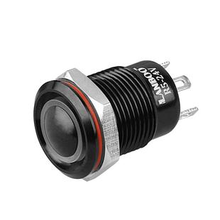 12mm金属按钮开关超短款自复自锁可选防水带灯红绿蓝黄白 24V220V