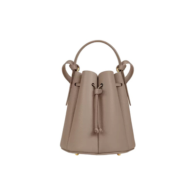 灰色荔枝纹牛皮手提斜挎包Polene