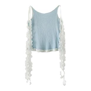 【SALE】【ASSIGNMENTS】蕾虎针织飘带吊带半裙套装套装秋冬女