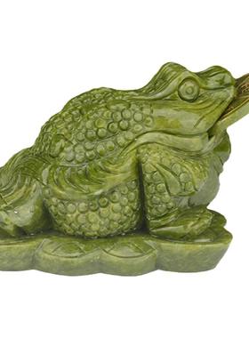 青玉金蟾招财客厅玉石三足蟾蜍