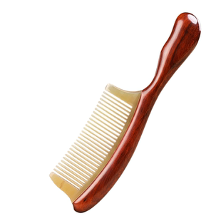 纯天然牛角梳正品紫檀木梳子按摩梳高端礼盒装梳子女士专用加厚