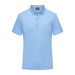 高端夏季短袖POLO衫工作服定制企业LOGO透气桑蚕纤维棉高品质T恤