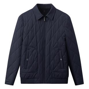 [羊毛填充]梦特娇男士棉服25冬季翻领绗线夹克保暖棉衣菱格外套J