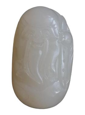 天然材质金丝玉寿星手把件戈壁玉