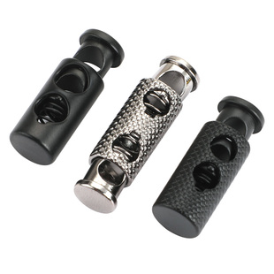 金属弹簧扣双孔松紧调节卡扣防风绳扣裤头收紧锁扣裤脚收口猪鼻扣