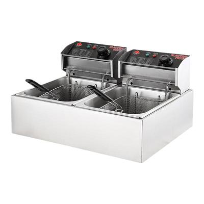 自动控温炸锅商用大容量摆摊省油大容量炸鸡薯条不锈钢一体电炸锅