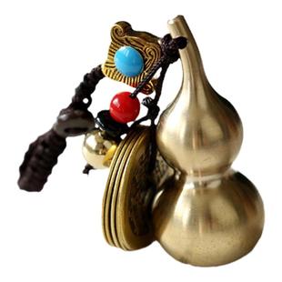 杭州灵隐官方黄铜平安小挂件汽车黄铜钥匙扣招财葫芦五帝钱小铜器