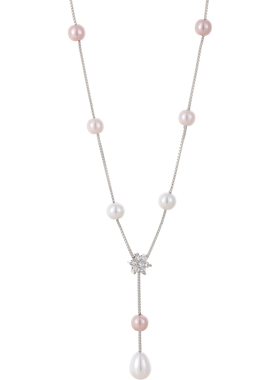 满天星珍珠长款毛衣项链高级感