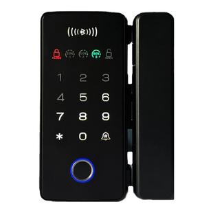 玻璃门指纹锁双门免布线办公室中间玻璃门密码锁有框手机蓝牙开锁