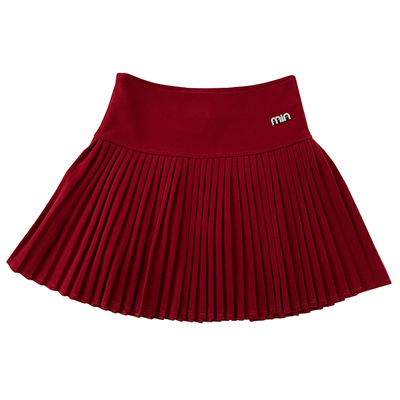 字母水钻扣高腰显瘦毛呢半身裙