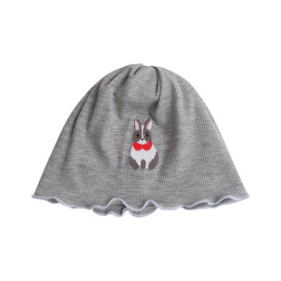 婴儿帽子春秋莫代尔可爱刺绣初生新生儿男女宝宝护囟门无骨胎帽夏