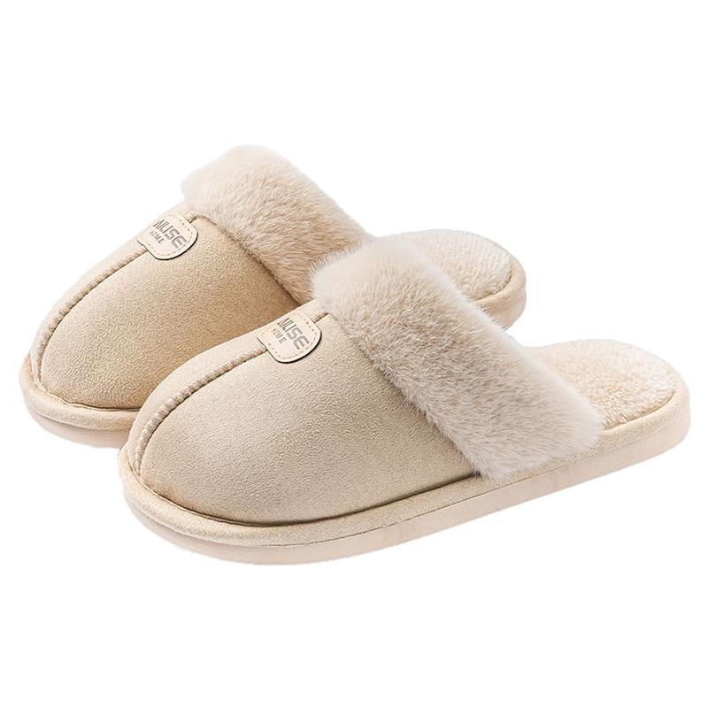 买1送1棉拖鞋女2025新款秋冬季室内家居保暖加绒情侣一对毛毛拖鞋