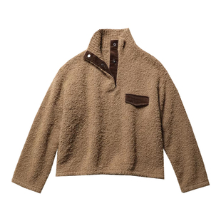 TANG TOWN 冬日Chill氛围 骆驼绒圈圈纱 软糯蓬松POLO领针织套衫