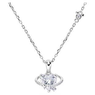 迪士尼925银恋爱星球项链女高级感ins心形吊坠小众高级情人节礼物