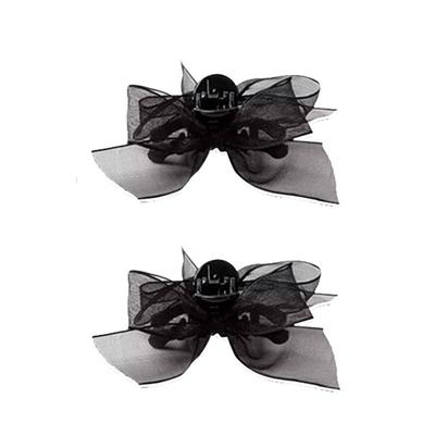 黑色蝴蝶结小抓夹前额侧边刘海