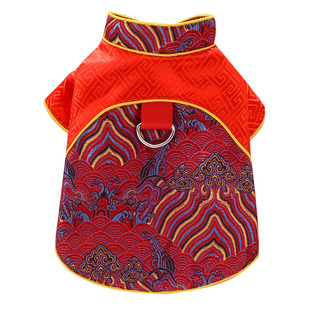 狗狗衣服春装薄款宠物唐装猫咪过年礼服泰迪比熊博美小型犬喜庆