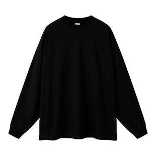 纯棉长袖t恤男款秋季2025新款圆领大码宽松纯色卫衣内搭打底衫