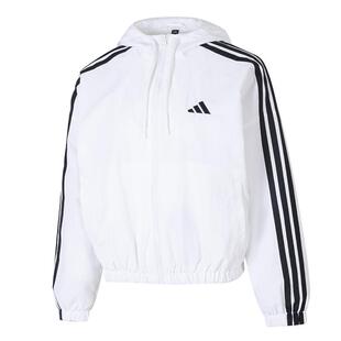 阿迪达斯外套女装春季新款户外防风运动服休闲梭织连帽夹克JZ2161