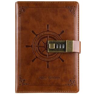 卡杰复古密码本B6带锁日记本创意笔记本本子多功能指纹记事本手帐本学生魔法书精致文具手账本精致高级记录本