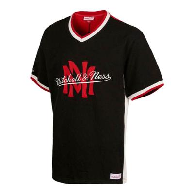 MN联盟队V领刺绣短袖T恤集合男