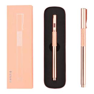 晨光优品按动中性笔0.5全金属签字笔商务高档高颜值玫瑰金送礼盒