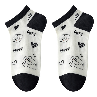 caramella狗防滑夏女薄短筒女袜
