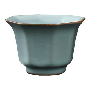 茶杯男个人专用汝窑八方杯主人杯汝窑八方杯男士主人杯茶杯专用