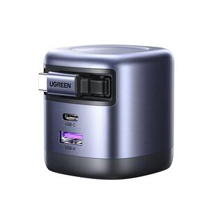 绿联45/65W伸缩线充电器多口充电头适用苹果三星iPhone17Promax自带数据线16手机电脑氮化镓快充抽拉便携100W