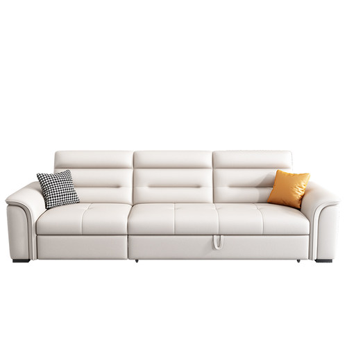 多功能真皮沙发床简约现代客厅折叠两用沙发床轻奢直排头等舱沙发