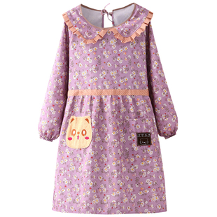 帆布韩版洋气长袖围裙家用厨房做饭防污耐磨新款干活罩衣工作服女