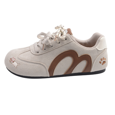 复古板鞋女轻便设计感面包休闲鞋