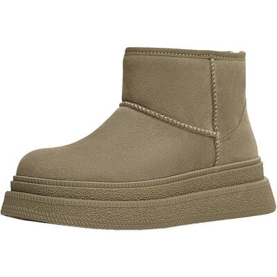 天美意复古厚底加绒保暖