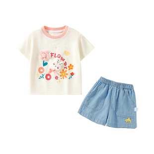 小女孩宝宝夏款衬衫衣服儿童装夏装女童夏季套装2025新款洋气时髦