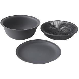 日本进口MARNA三层沥水篮家用洗菜盆碗碟蔬菜篮可入微波炉漏网篮