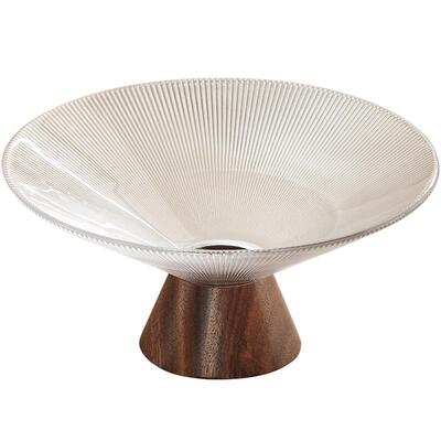 高颜值水果盘轻奢中式客厅家用小精致高端茶几果篮高脚玻璃糖果盘