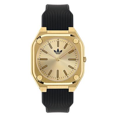 adidas三叶草八角形石英手表男款