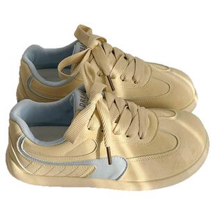 荔枝公园 厚底德训鞋子女2026春季新款百搭休闲轻便运动板鞋潮鞋