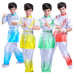 儿童武术服演出服男南拳少林寺体考比赛练功服短袖男童女童中国风