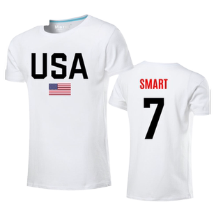 USA男篮世界杯美国队篮球衣服短袖t恤衫男女全棉半袖球迷服夏体恤