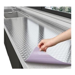 厨房防油贴纸防水防潮抽屉垫纸灶台台面铝箔锡纸柜子翻新自粘墙纸