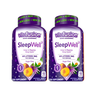 【自营】Vitafusion SleepWell褪黑素3mg软糖60粒安睡糖睡眠组套