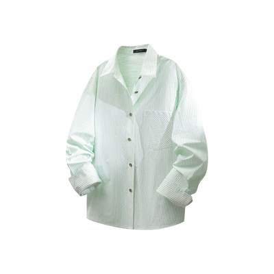 【新品上新】BBFER本依凡100棉微宽松条纹衬衫H型长袖衬衣女0023