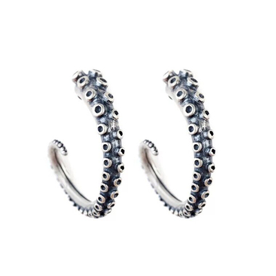 克苏鲁暗黑复古做旧纯银耳钉