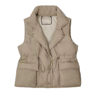 羽绒棉马甲女短款2025秋冬韩版外穿收腰加厚坎肩背心开衫马夹外套