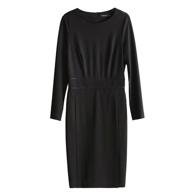 秋冬直筒罗马布连衣裙子大码女装